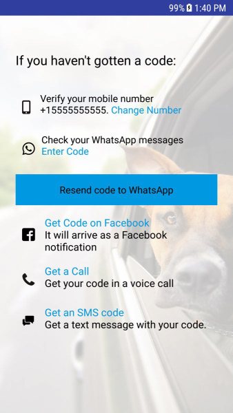 WhatsApp authentication