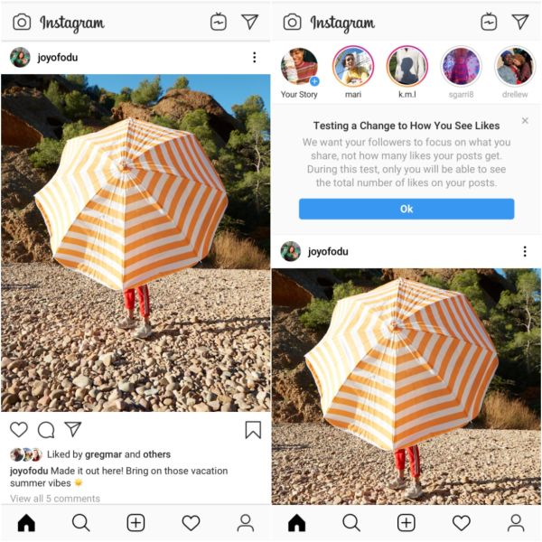 Instagram private Like counts