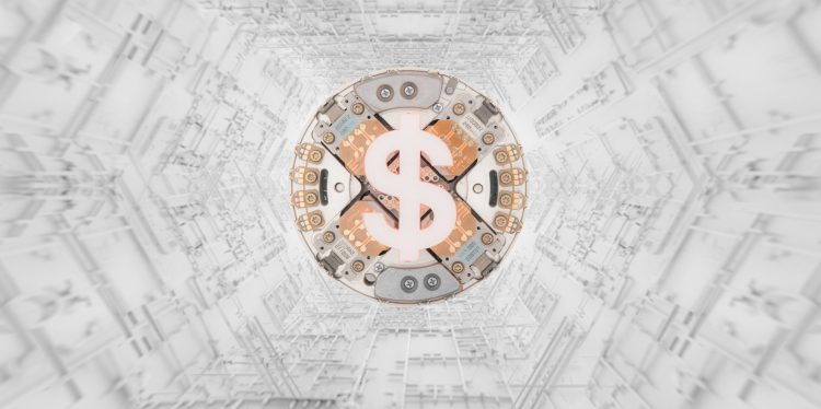 Cryptocurrency concept super processor machine or it can be a process, a concept, cryptocurrency exchange process. A psychedelic process of data mining, crypto wallet ...