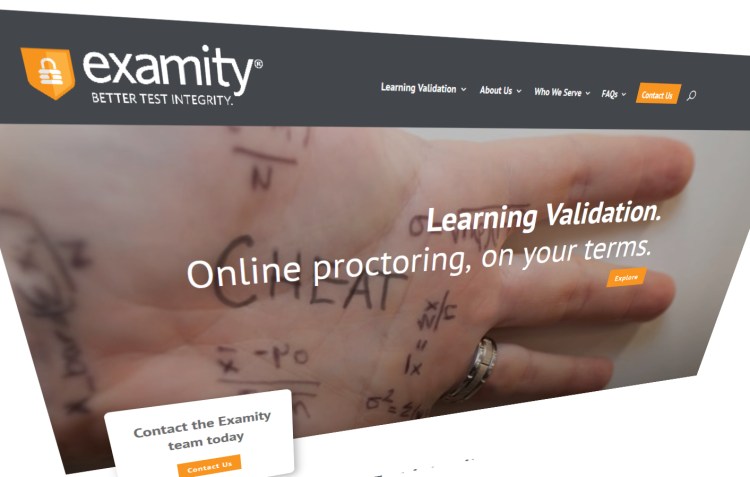 Examity homepage