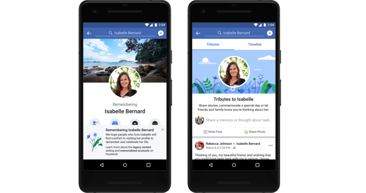 Facebook memorialized accounts