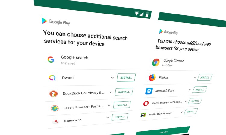 Google is rolling out new browser and search engine options for Android users in Europe