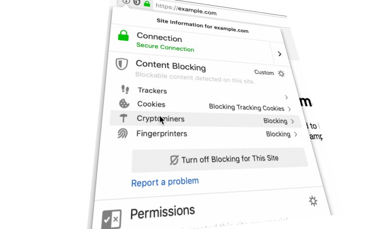 Firefox: Blocking cryptomining and fingerprinting