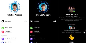 Facebook Messenger gets a dark mode