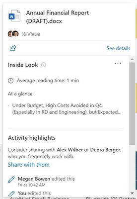 OneDrive new file card