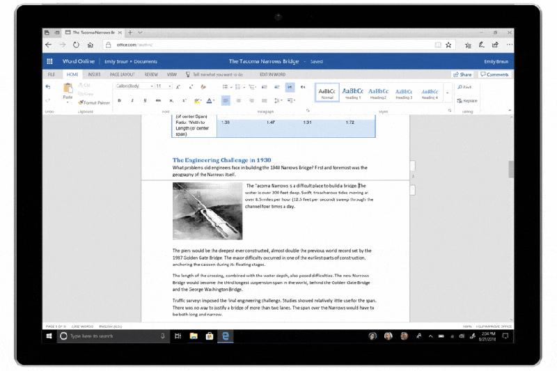 Microsoft Word Online Mentions