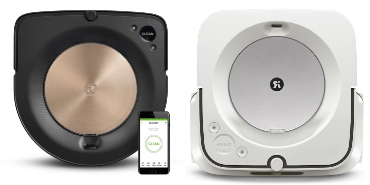 iRobot's Roomba s9 (left) and Braava Jet m6 (right)