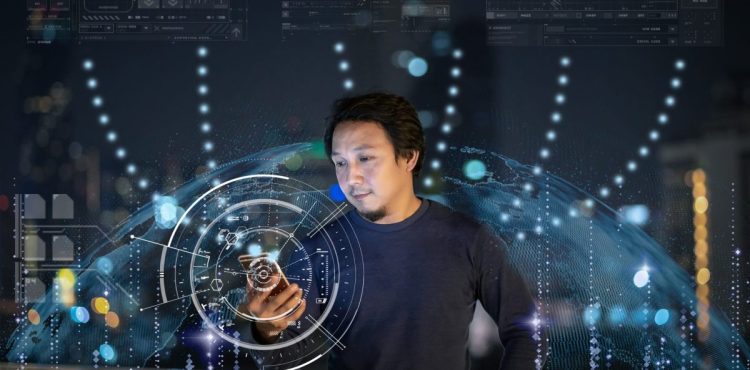 Freelancer using mobile technology to accomplish their business.
