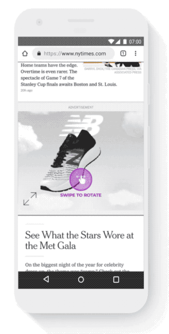 A lighter form of immersive advertising