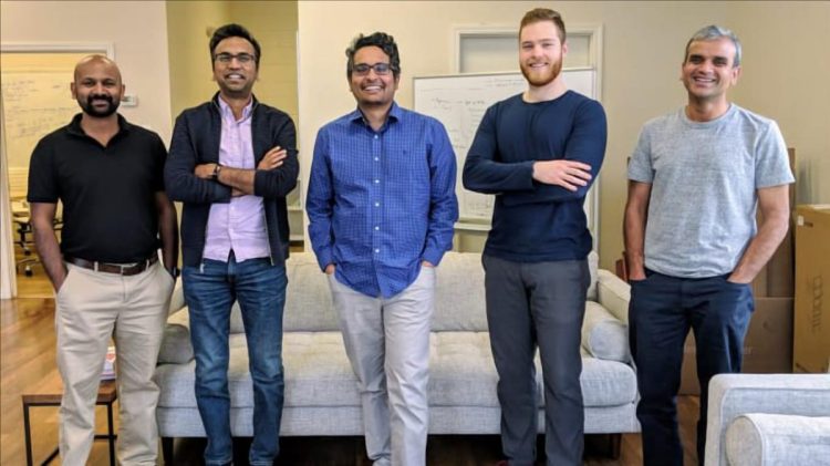 Fiddler's founding team. Amit Paka is second from left, and Krishna Gade is center.