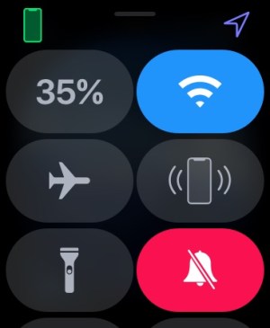 With the always-on display, the Apple Watch Series 5 was at 35% power after