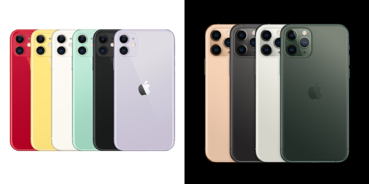 iPhone 11 colors and iPhone 11 Pro colors