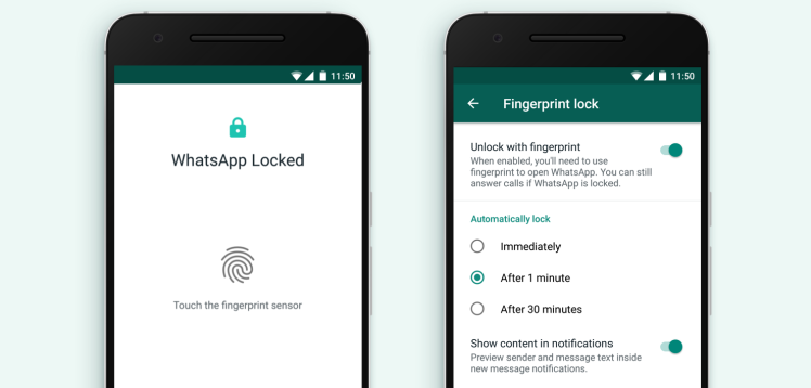 WhatsApp has finally brought fingerprint unlocking to Android phones