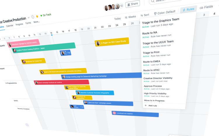 Asana: Rules in a project