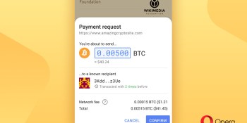 Opera adds Bitcoin support to its Android crypto wallet