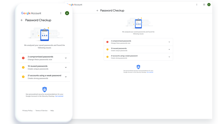 Google's password checkup tool is now baked into password manager