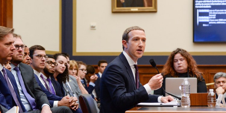 Facebook Chairman and CEO Mark Zuckerberg testifies at a House Financial Services Committee hearing in Washington