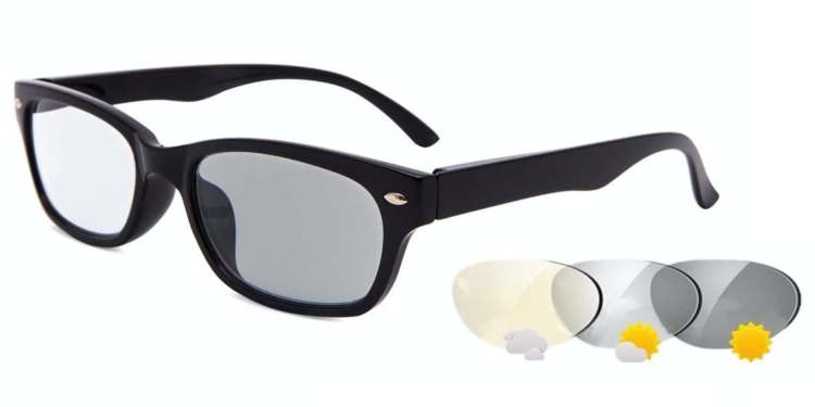 An example of photochromic lenses.