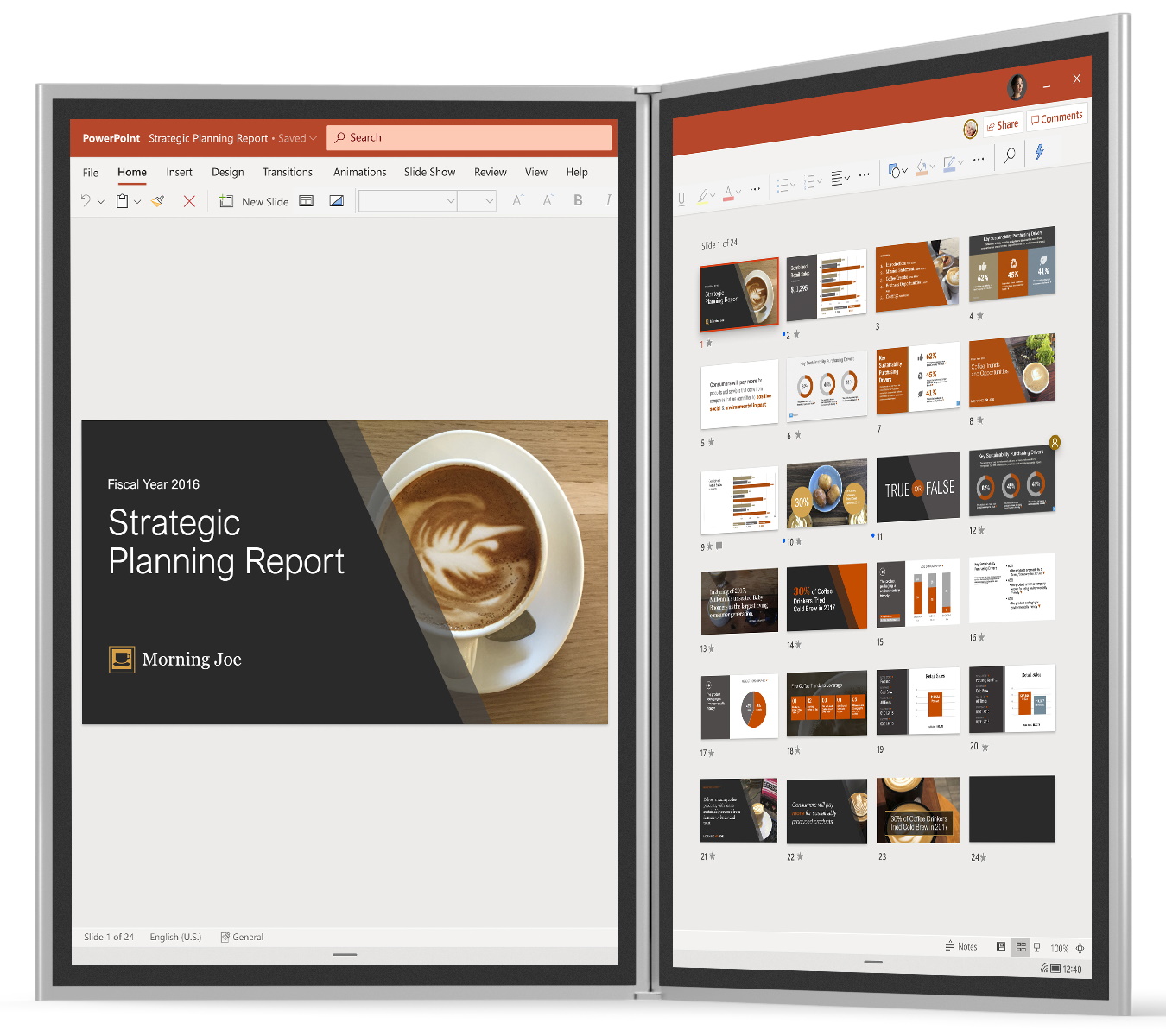 Windows 10X simulated example PowerPoint