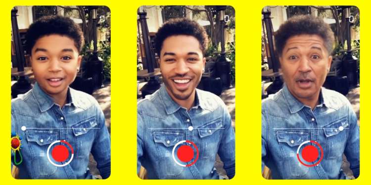 The Time Machine filter on Snapchat ages you on a slider, from child to senior