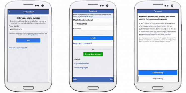 Facebook login