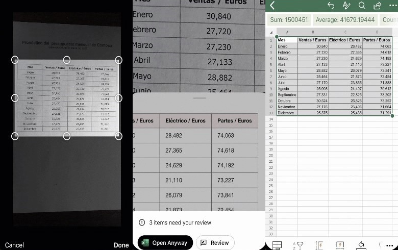 Insert Data from Picture in Excel