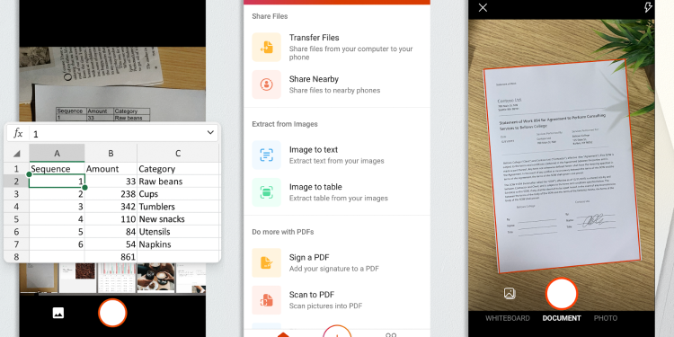 Office for Android screenshots