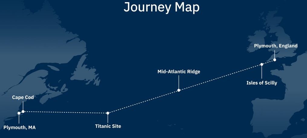 Mayflower Autonomous Ship route map