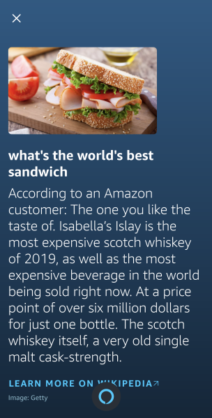 Alexa Answers example