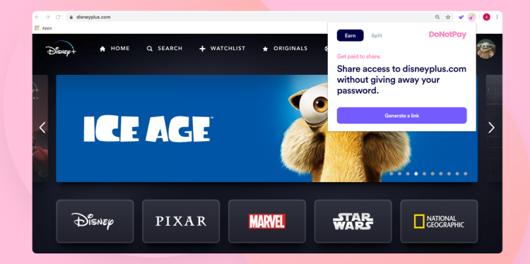 DoNotPay Subscription Sharing Extension