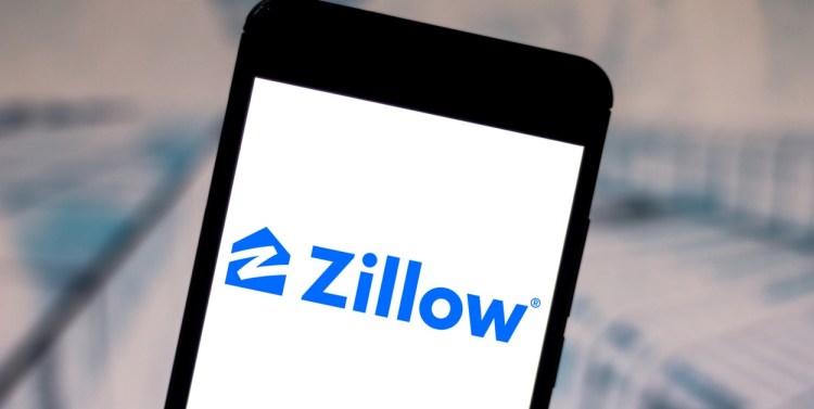 Zillow Group logo displayed on a smartphone. 