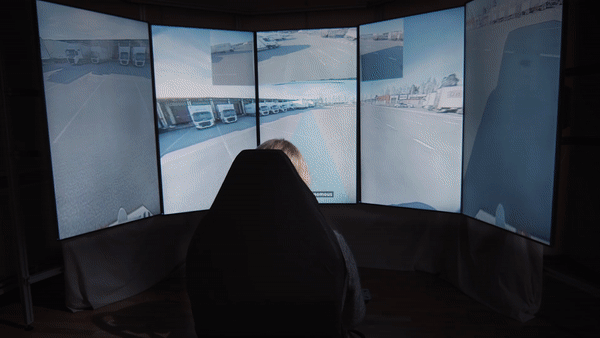 Einride teleoperator controlling a truck remotely