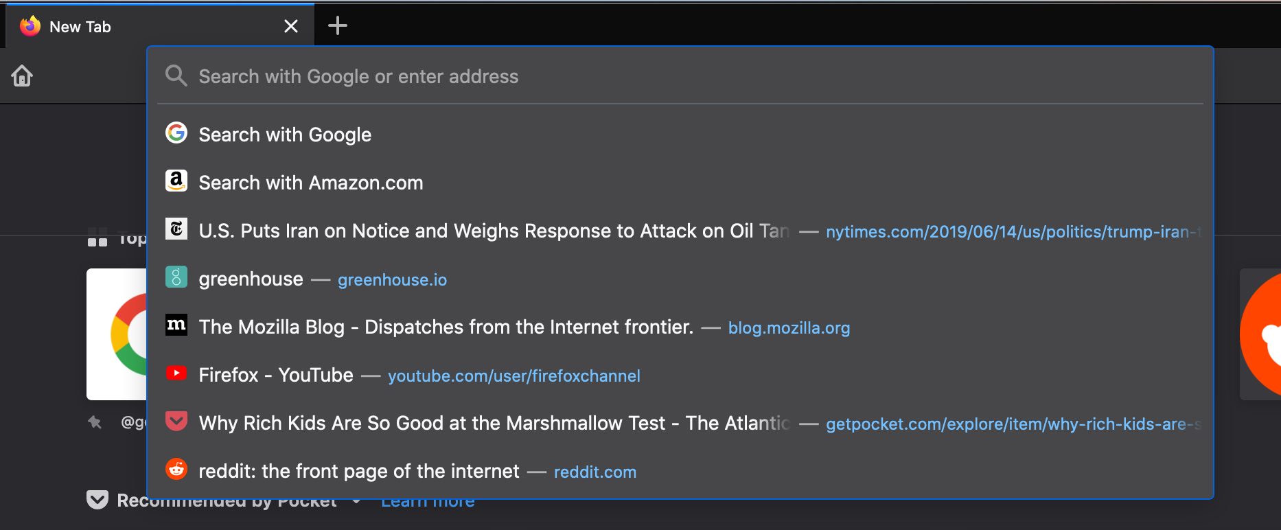 Firefox 75 top sites