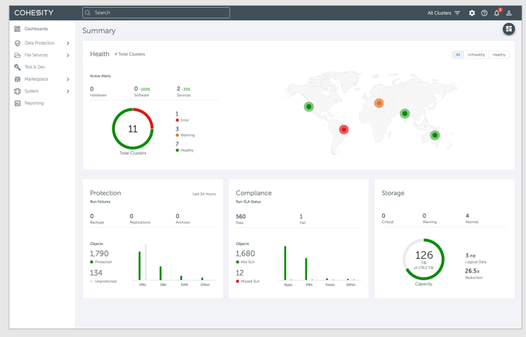 Cohesity dashboard