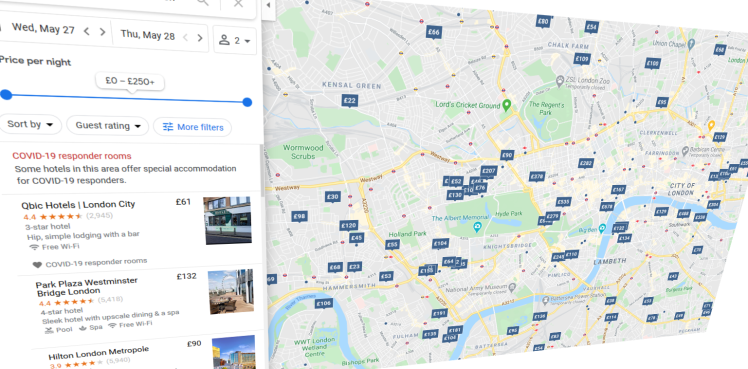 Google Maps: COVID-19 responder rooms