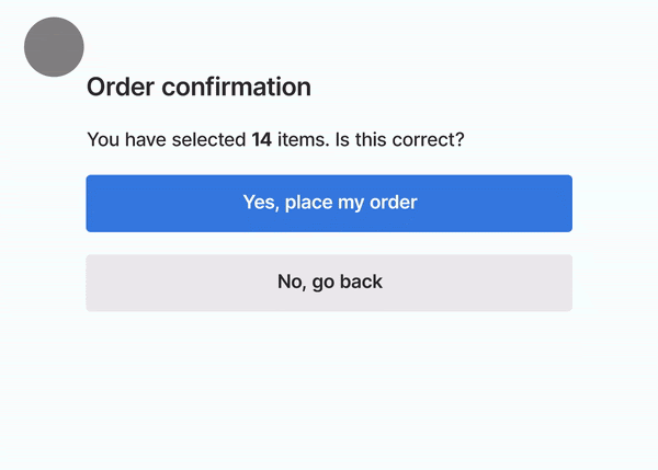 Page experience wrong button example