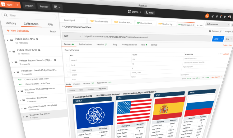 Postman dashboard
