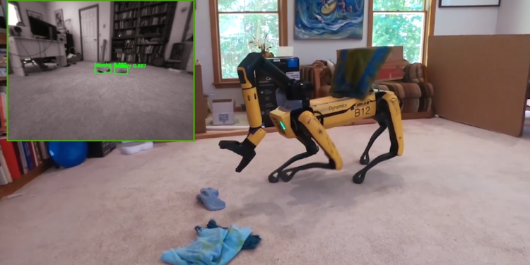 Spot with robot arm in the home