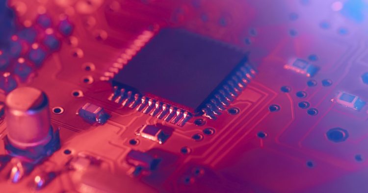 Close-up of computer chip