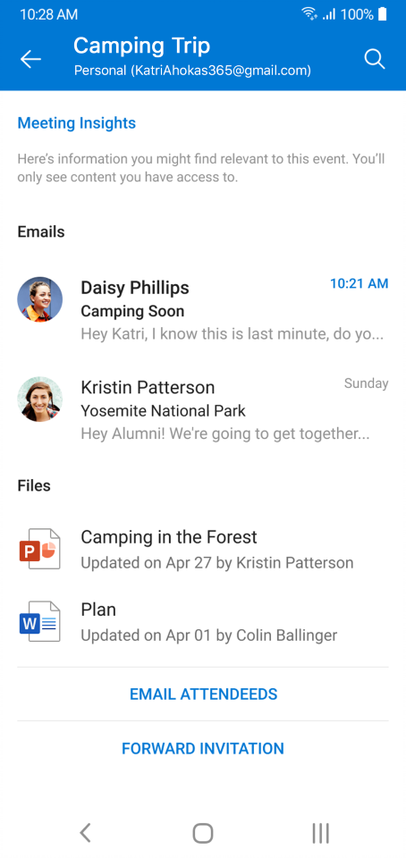 Outlook Meeting Insights