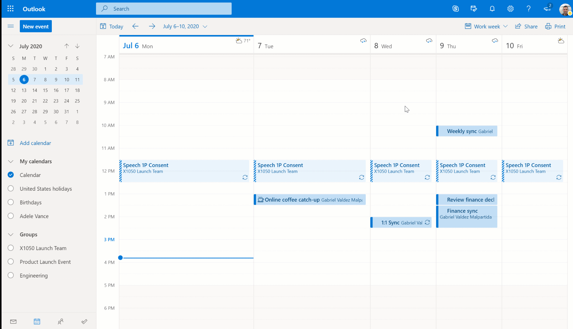 Outlook personal and work calendars in one