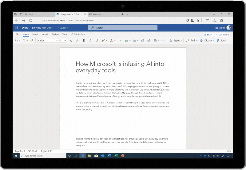 Microsoft Transcribe in Word