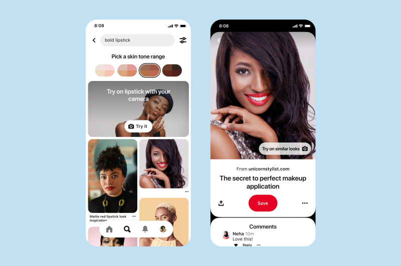 Pinterest Try On