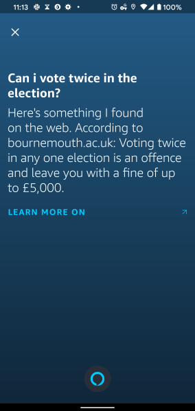 Amazon Alexa elections