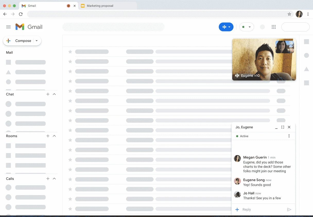 Google Workspace Meet picture in picture