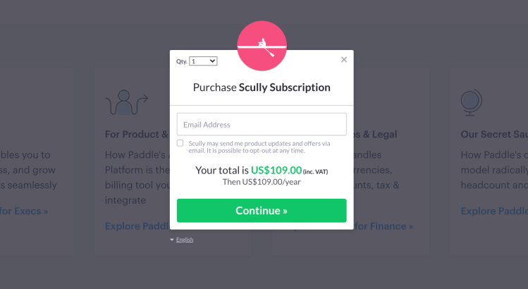 A Paddle checkout 
