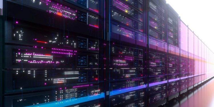 Digital generated image of data server.