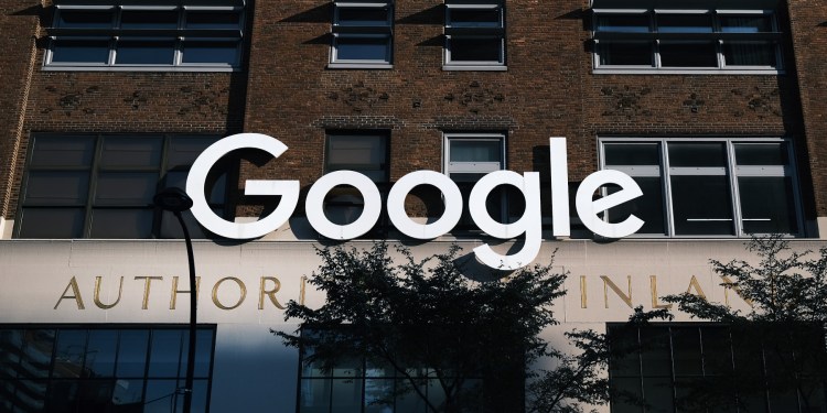 Photo of Google's offices in downtown Manhattan on October 20, 2020.