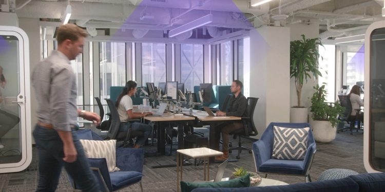 VergeSense's office with sensors installed. 