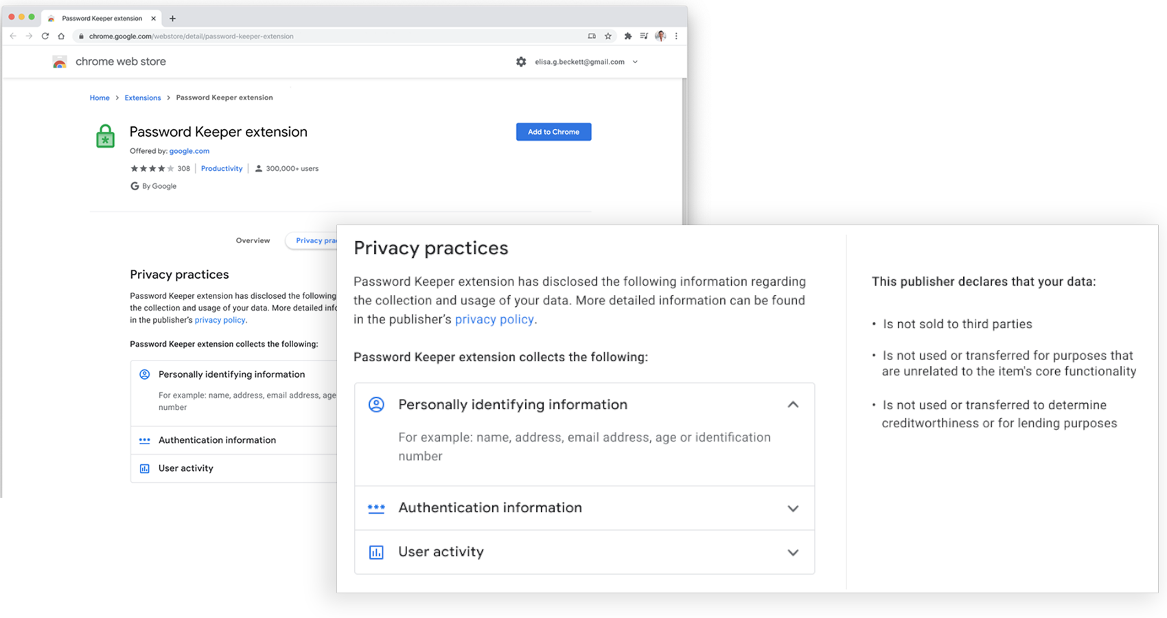 Chrome extensions privacy practices